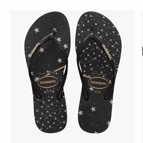 Havaianas Slim Metallic Print Flip Flop NEW - Picture 1 of 4